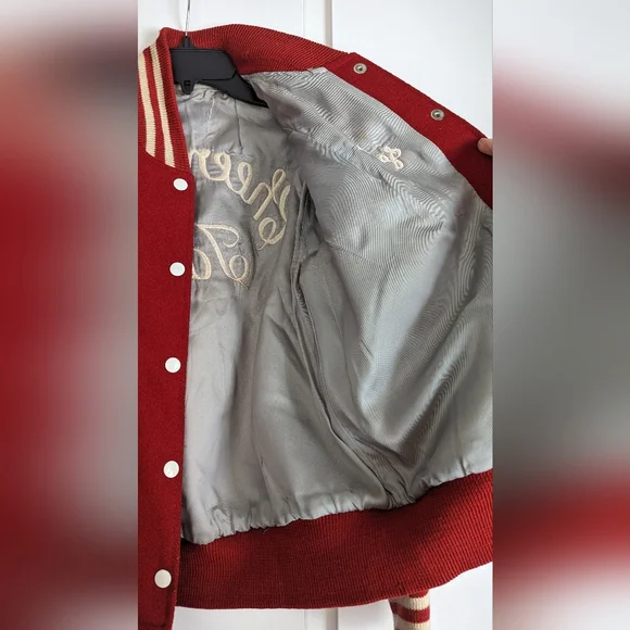 Vintage Cheerleader Varsity Wool Jacket - Red - Picture 16 of 16